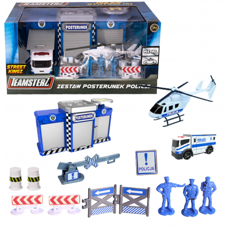 Posterunek Policji Auto Figurki Zestaw Teamsterz